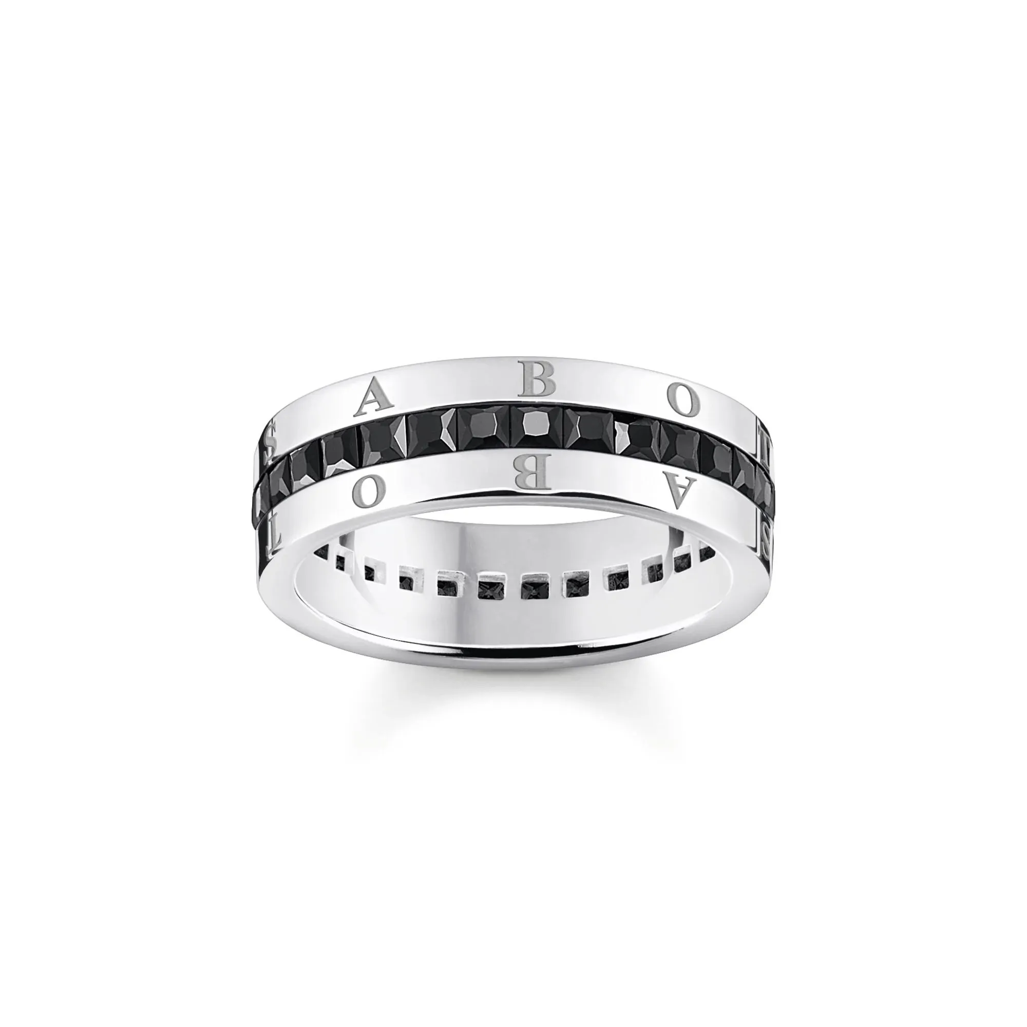 Thomas Sabo Womens Rings Heritage Black Wide Band Ring