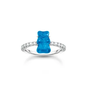 Thomas Sabo Womens Rings Ring with blue mini sized goldbears and zirconia