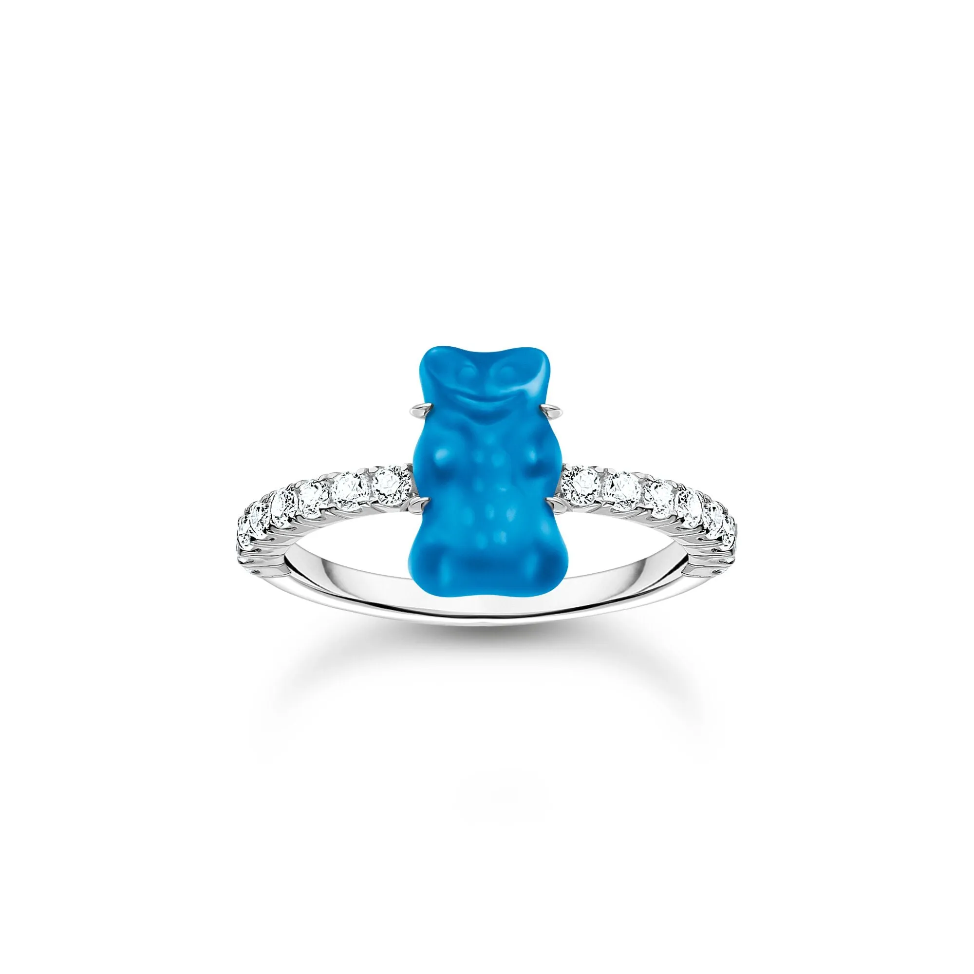 Thomas Sabo Womens Rings Ring with blue mini sized goldbears and zirconia