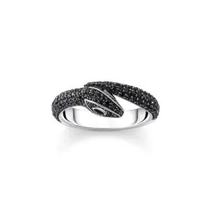Thomas Sabo Womens Rings Snake ring with black zirconia