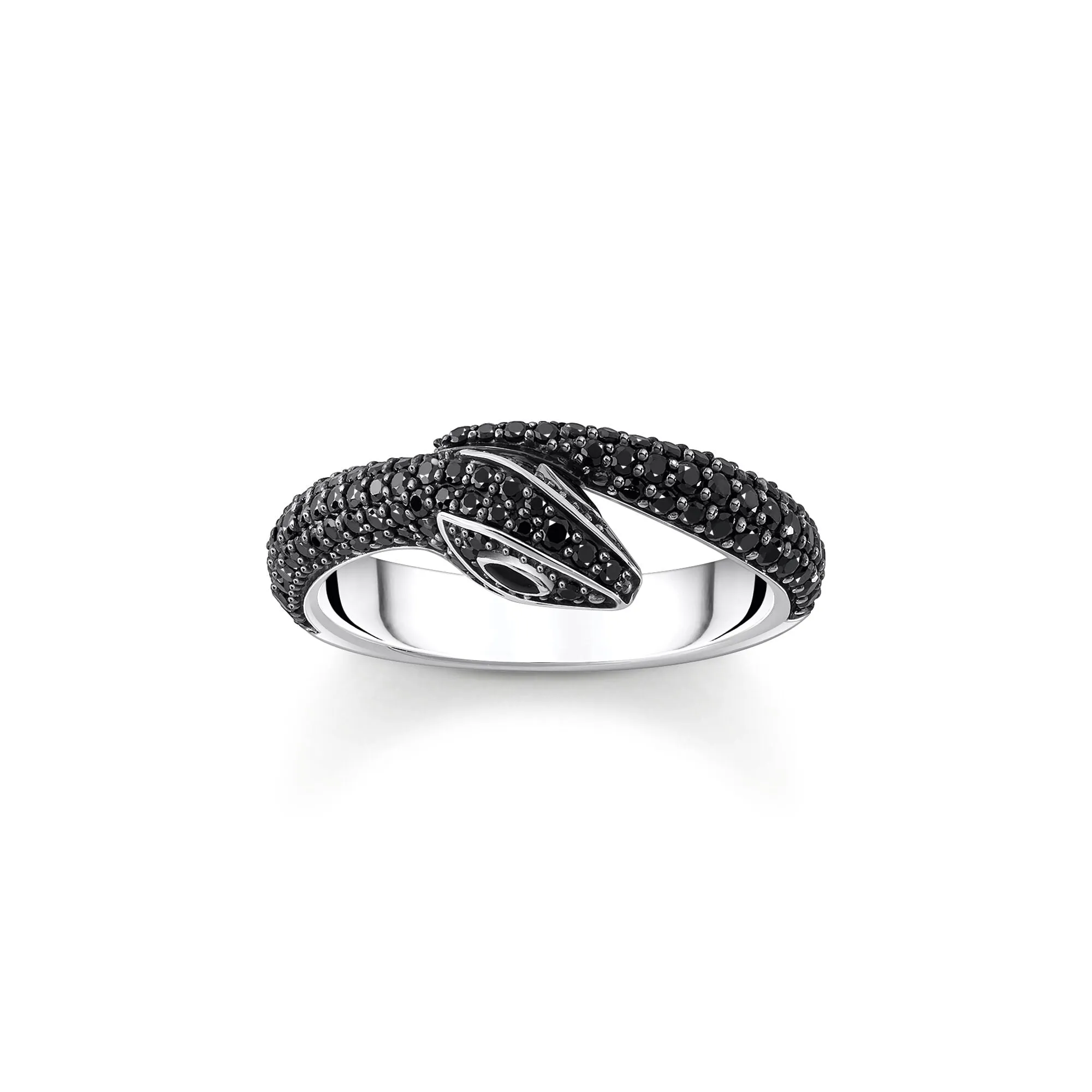 Thomas Sabo Womens Rings Snake ring with black zirconia