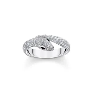 Thomas Sabo Womens Rings Snake ring with white zirconia