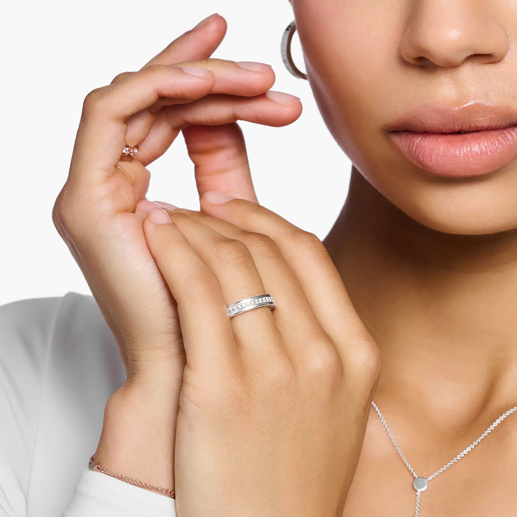 Thomas Sabo Womens Rings Sparkling Circles Silver Ring