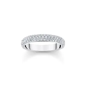 Thomas Sabo Womens Rings Thin band ring with white zirconia small