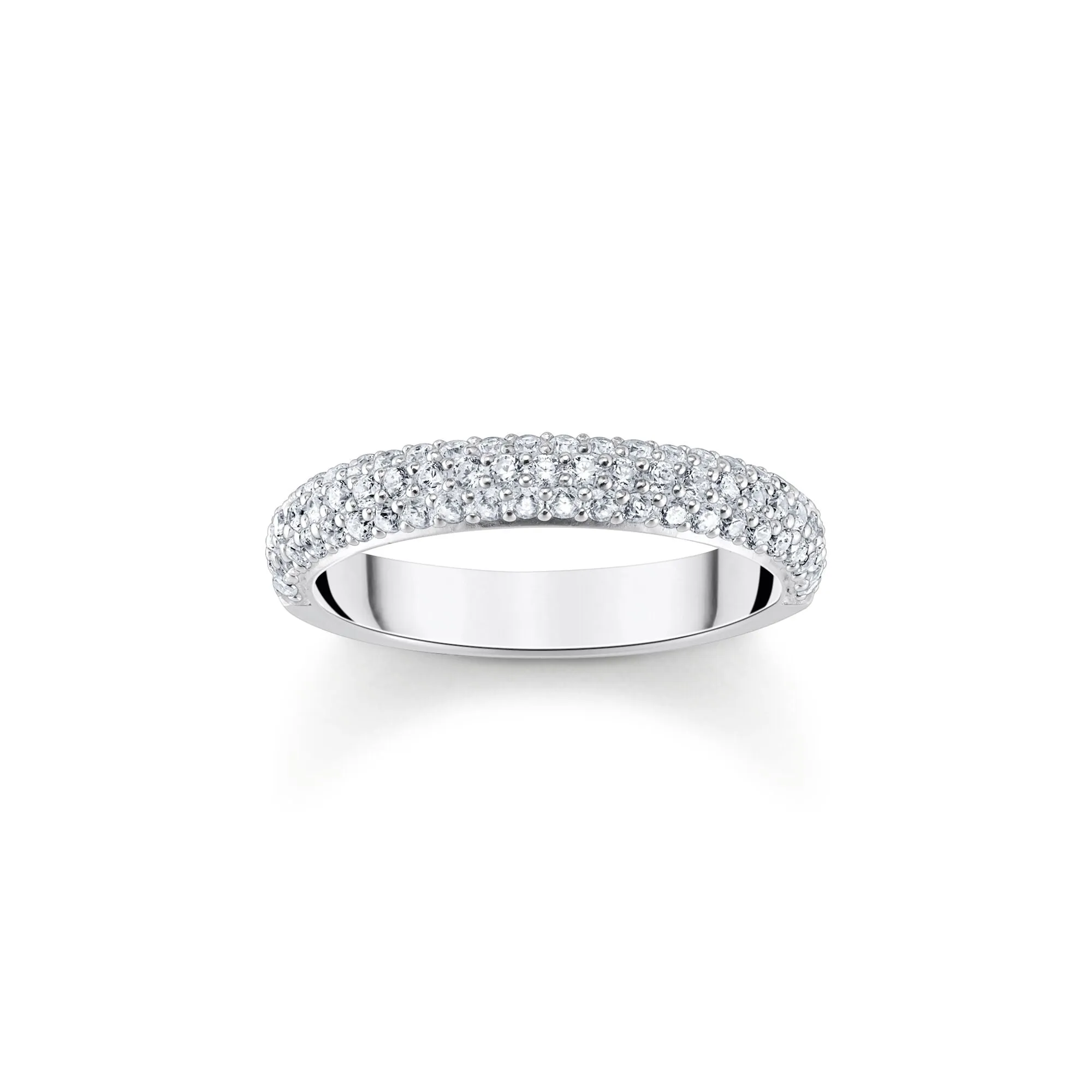Thomas Sabo Womens Rings Thin band ring with white zirconia small