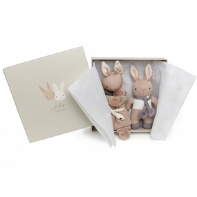 ThreadBear Design Baby Threads Taupe Bunny Gift Set