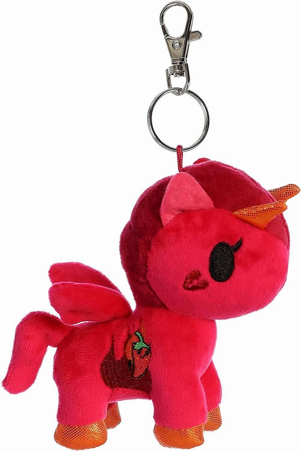 Tokidoki AURORA 60800 Plush Peperoni Red Unicorno Key Clip