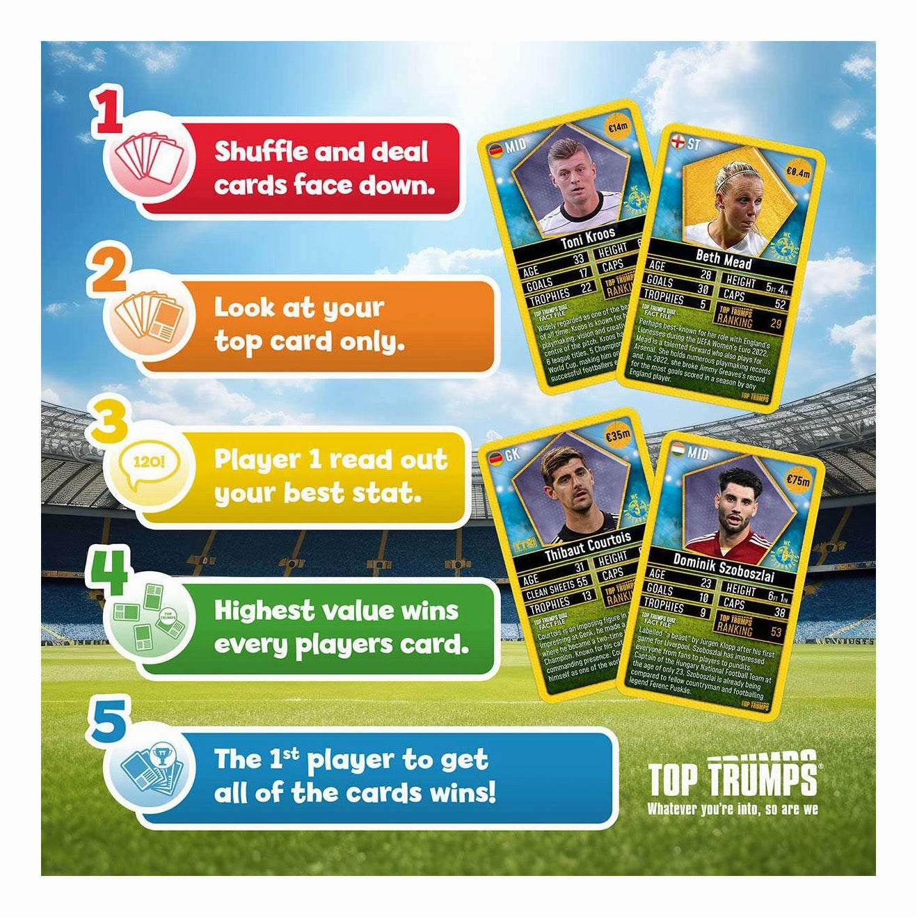 Top Trumps World Football Stars Top 200 Card Game - Pack 2