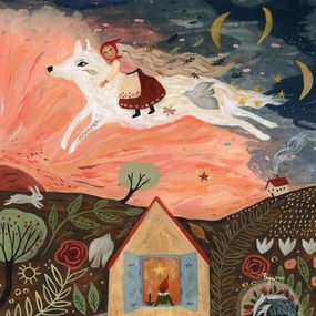 Toverlux Tijana Draws Silhouette, Girl and the Wolf