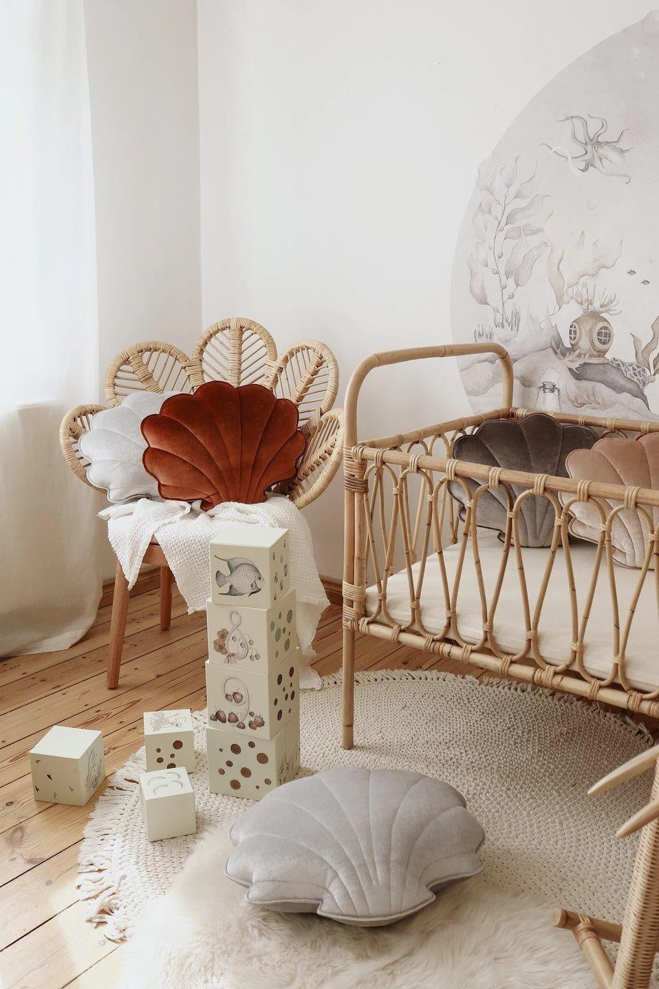 Velvet Copper Pearl Shell Pillow