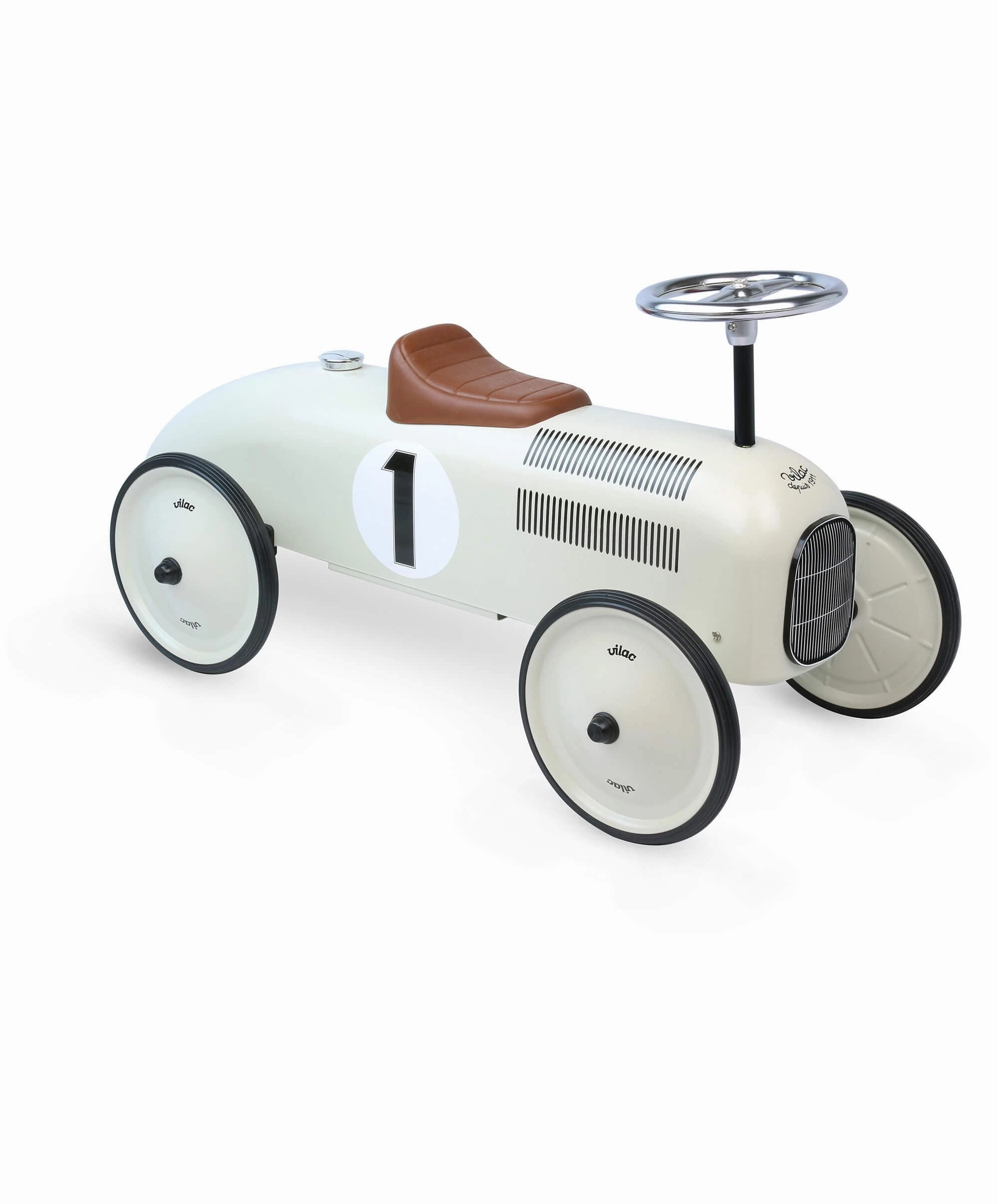 Vilac Ride On Metal Car Toy - Off White