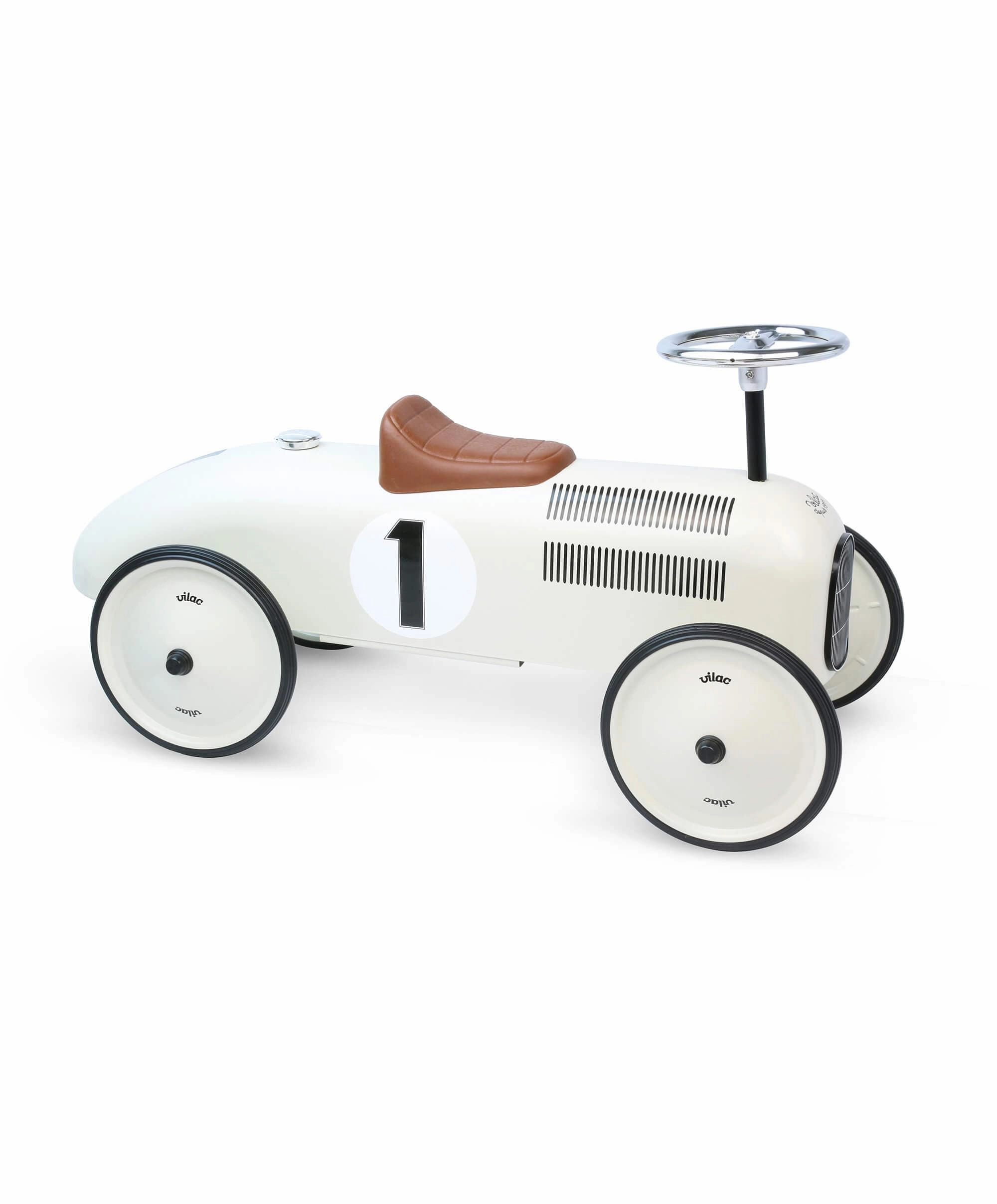 Vilac Ride On Metal Car Toy - Off White