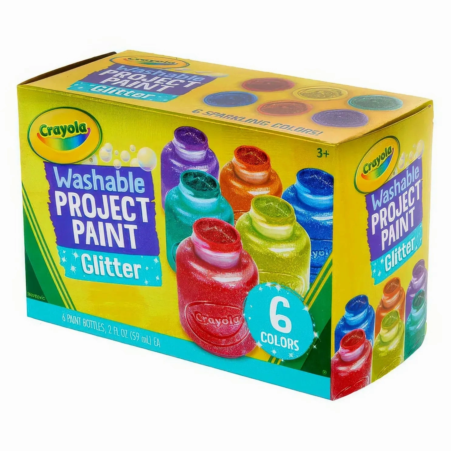 Washable Glitter Paint 6 Count