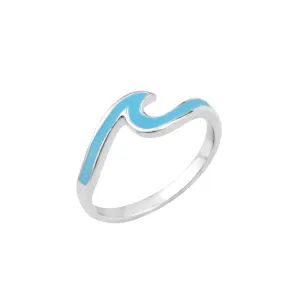 Wave Turquoise Enamel Ring 1451BE Dew Jewellery
