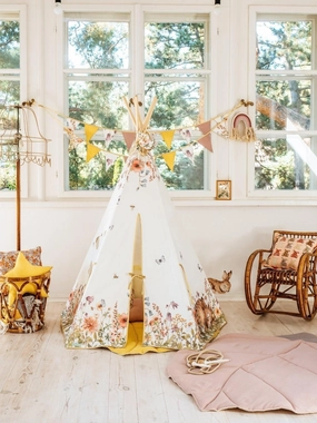 Wildflowers Teepee and "Powder Pink" Leaf Mat Set