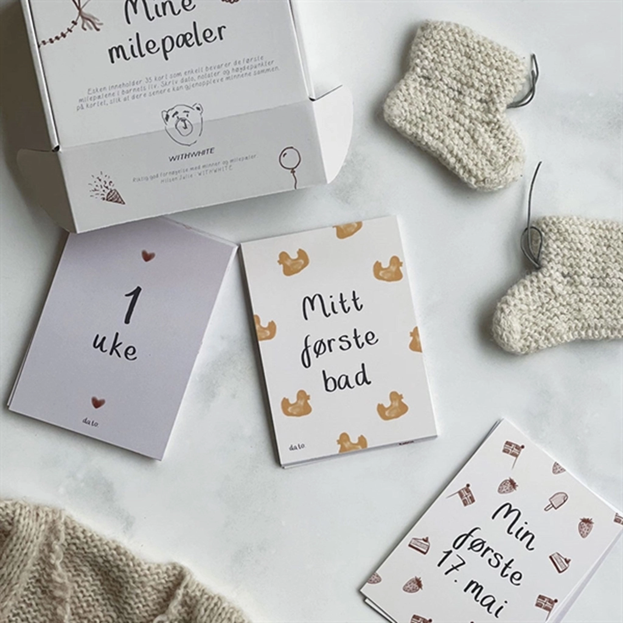 WITHWHITE Milestone Cards 35 Cards Norwegian