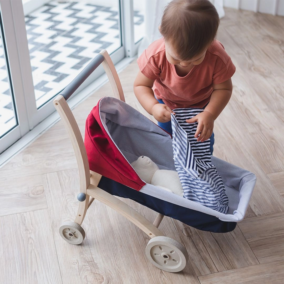 Wooden Doll Stroller