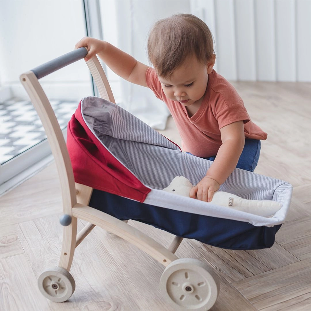 Wooden Doll Stroller