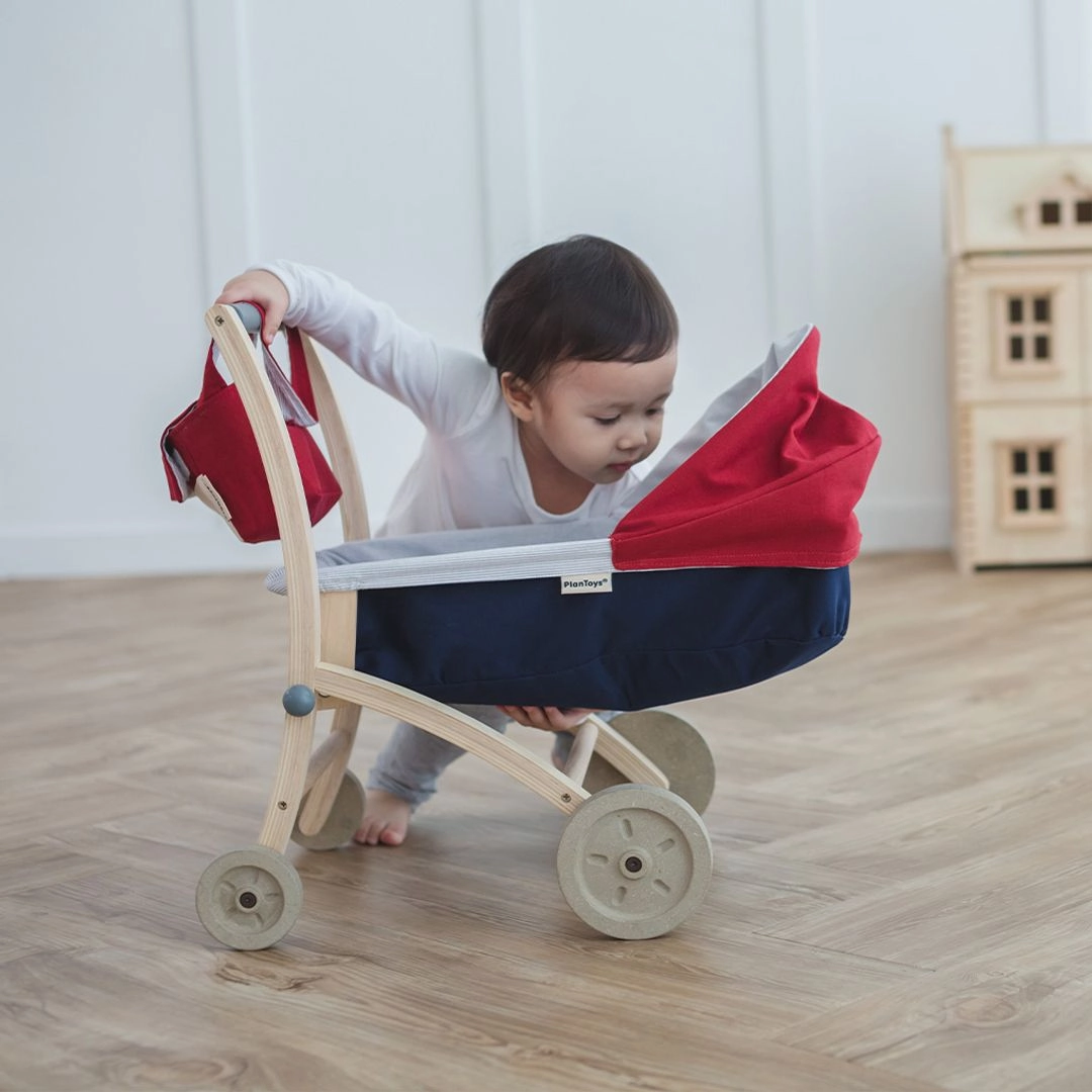 Wooden Doll Stroller