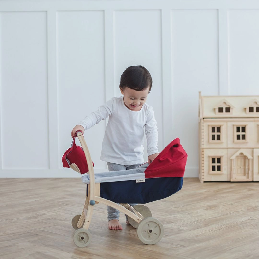 Wooden Doll Stroller