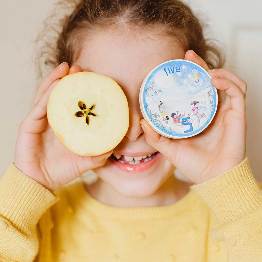 Wooden Math Number Coins Set