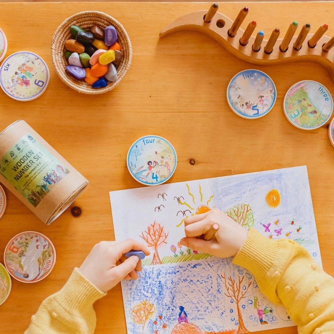Wooden Math Number Coins Set
