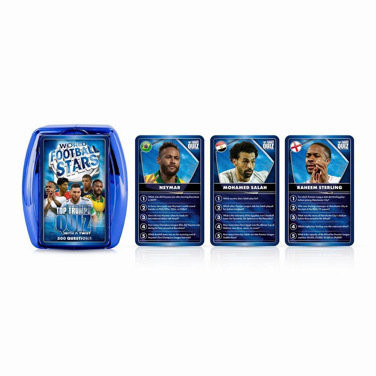 World Football Stars Blue Top Trumps Quiz Card Game