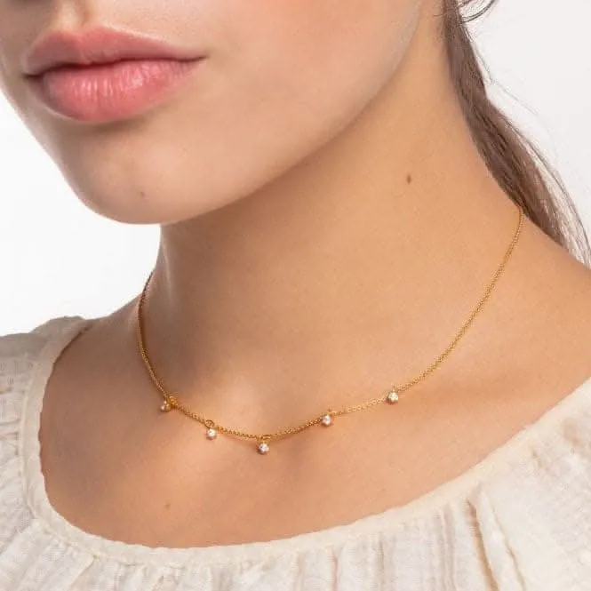 Yellow Gold Zirconia Drops Necklace 45cm KE2071-414-14-L45v Thomas Sabo Necklaces
