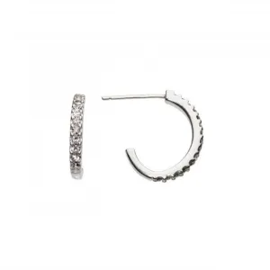 Zirconia Half Hoop Stud Earrings 3424CZ014 Dew Jewellery