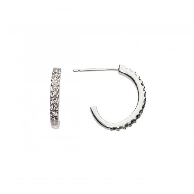 Zirconia Half Hoop Stud Earrings 3424CZ014 Dew Jewellery